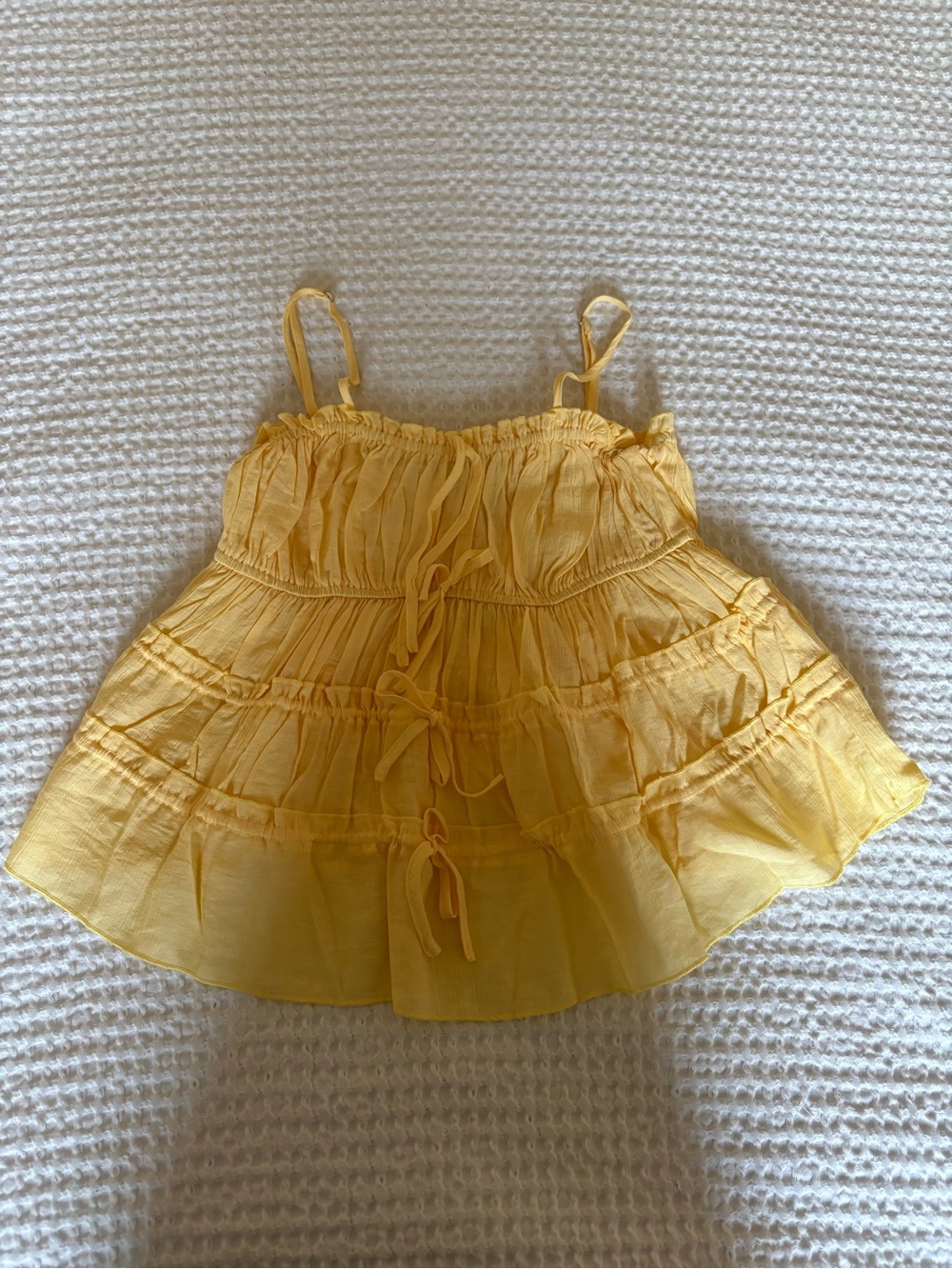 RSQ Yellow Tiered Spaghetti-Strap Camisole